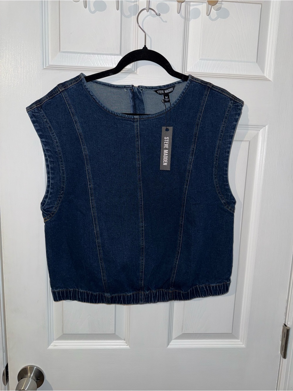 Steve Madden Indigo Denim Cropped Tank